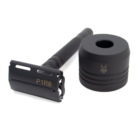 The P1R8 Double Edge Safety Razor Set with Stand & Blades - Barbarossa Brothers