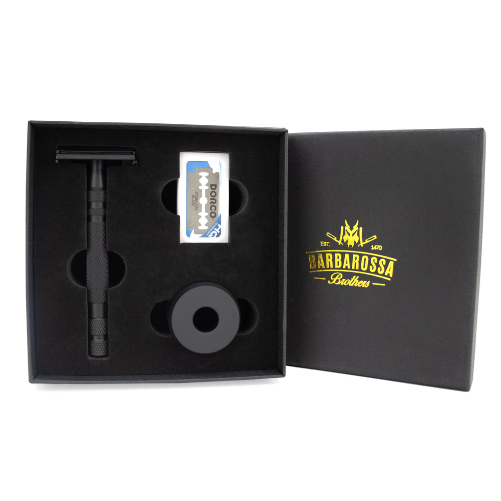 The P1R8 Double Edge Safety Razor Set with Stand & Blades - Barbarossa Brothers