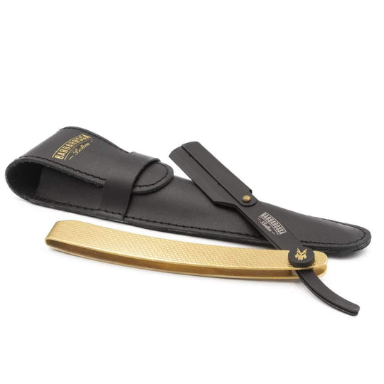 Cut Throat Razor - The Jolly Roger - 24k Gold Plated - Barbarossa Brothers