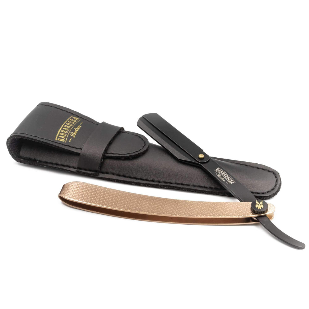 Cut Throat Razor - The Jolly Roger - 24k Rose Gold - Barbarossa Brothers
