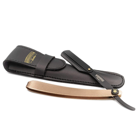 Cut Throat Razor - The Jolly Roger - 24k Rose Gold - Barbarossa Brothers