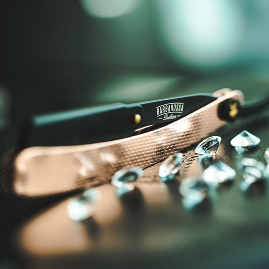 Cut Throat Razor - The Jolly Roger - 24k Rose Gold - Barbarossa Brothers