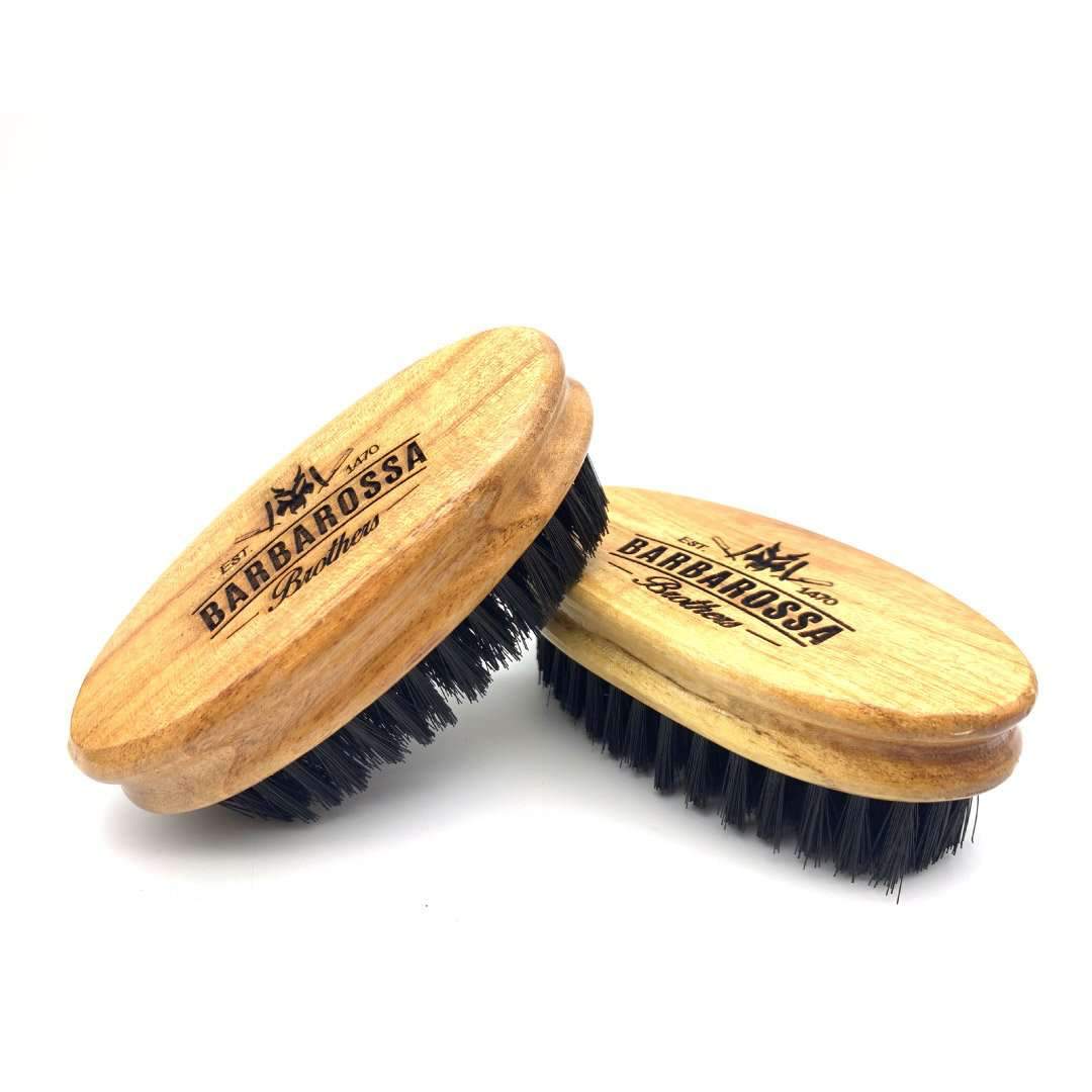 Engraved Wooden Bristle Beard Brush - Barbarossa Brothers