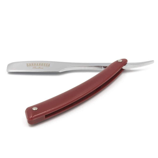 Japanese Kamisori Cut Throat Razor - Foldable - in Fire Red - Barbarossa Brothers