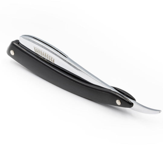 Japanese Kamisori Cut Throat Razor - Foldable - in Jet Black - Barbarossa Brothers