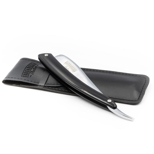 Japanese Kamisori Cut Throat Razor - Foldable - in Jet Black - Barbarossa Brothers
