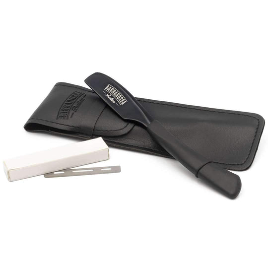 Japanese Kamisori Cut Throat Razor in Matt Black - Barbarossa Brothers