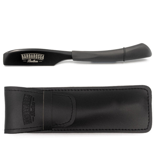 Japanese Kamisori Cut Throat Razor in Matt Black - Barbarossa Brothers