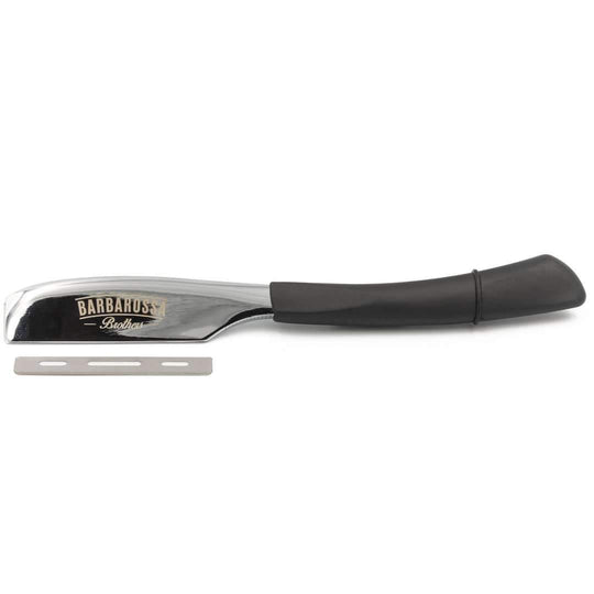 Japanese Kamisori Cut Throat Razor in Polished Silver - Barbarossa Brothers