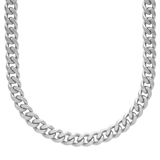 Men's Cuban Chain Necklace - 1.05cm x 50cm - Silver Plated - Barbarossa Brothers
