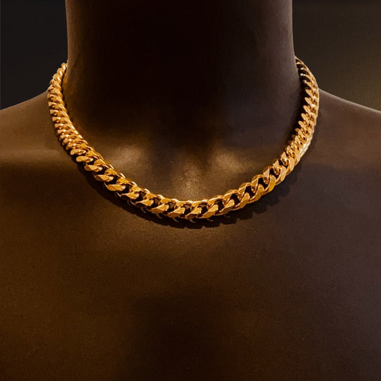 Men's Gold Plated Cuban Chain Necklace - 1.05cm x 50cm - Barbarossa Brothers