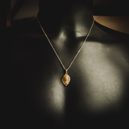 Men's Lion Pendant and Necklace - Gold Plated - Barbarossa Brothers