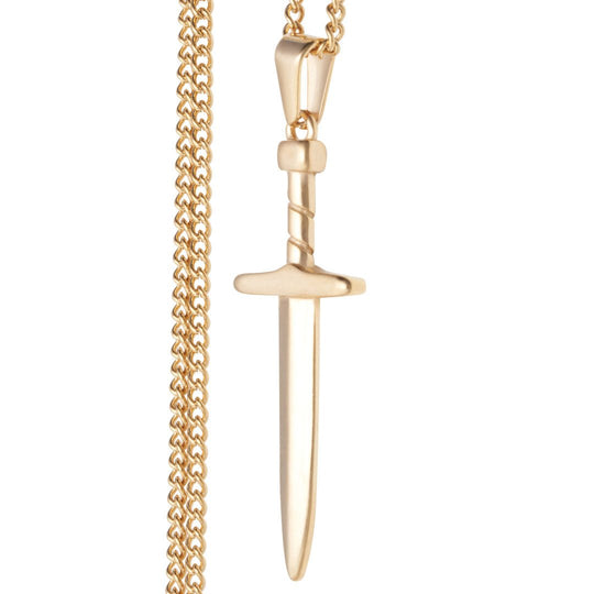Men's Sword Pendant and Necklace - Gold Plated - Barbarossa Brothers