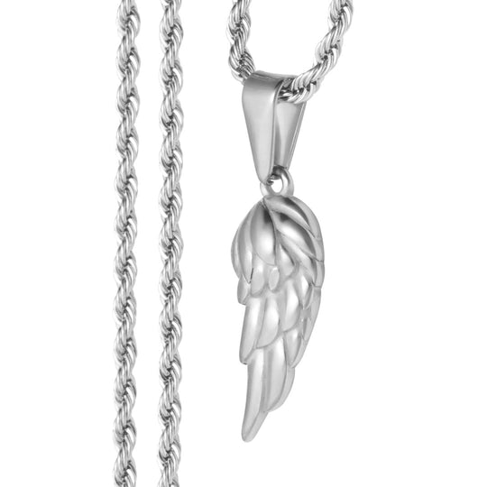 Men's Wing Pendant and Necklace - Silver Plated - Barbarossa Brothers