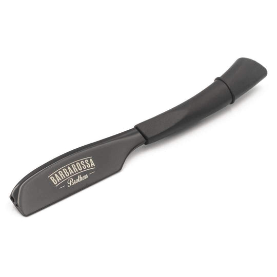 Short Japanese Kamisori Cut Throat Razor in Matt Black (Compatible with Safety Razor Blades) - Barbarossa Brothers