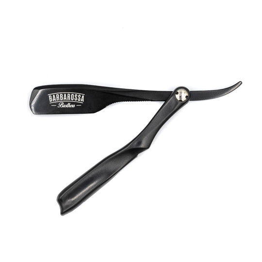 The Ninja Japanese Kamisori Cut Throat Razor - Foldable - Matt Black (Compatible with Safety Razor Blades) - Barbarossa Brothers
