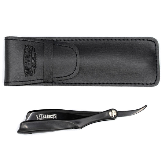 The Ninja Japanese Kamisori Cut Throat Razor - Foldable - Matt Black (Compatible with Safety Razor Blades) - Barbarossa Brothers
