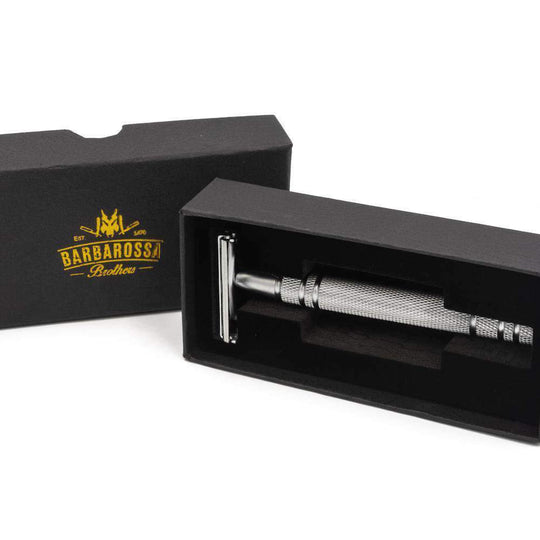 The P1R8 Double Edge Safety Razor in Chrome - Butterly Single Blade Shaving Razor - Barbarossa Brothers