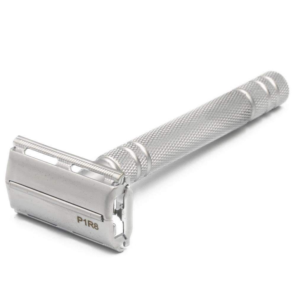 The P1R8 Double Edge Safety Razor in Chrome - Butterly Single Blade Shaving Razor - Barbarossa Brothers