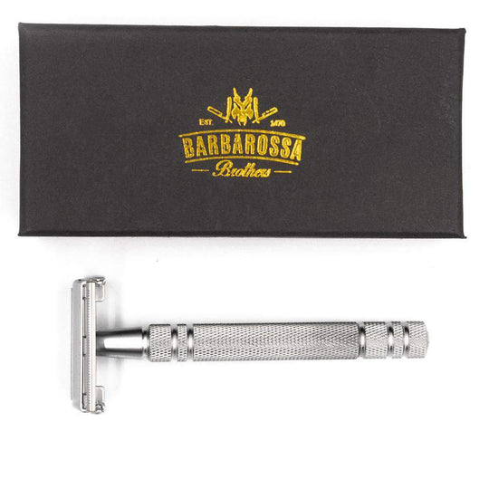 The P1R8 Double Edge Safety Razor in Chrome - Butterly Single Blade Shaving Razor - Barbarossa Brothers