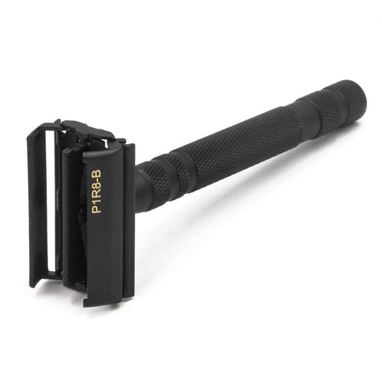 The P1R8 Double Edge Safety Razor in Matt Black - Butterly Single Blade Shaving Razor - Barbarossa Brothers