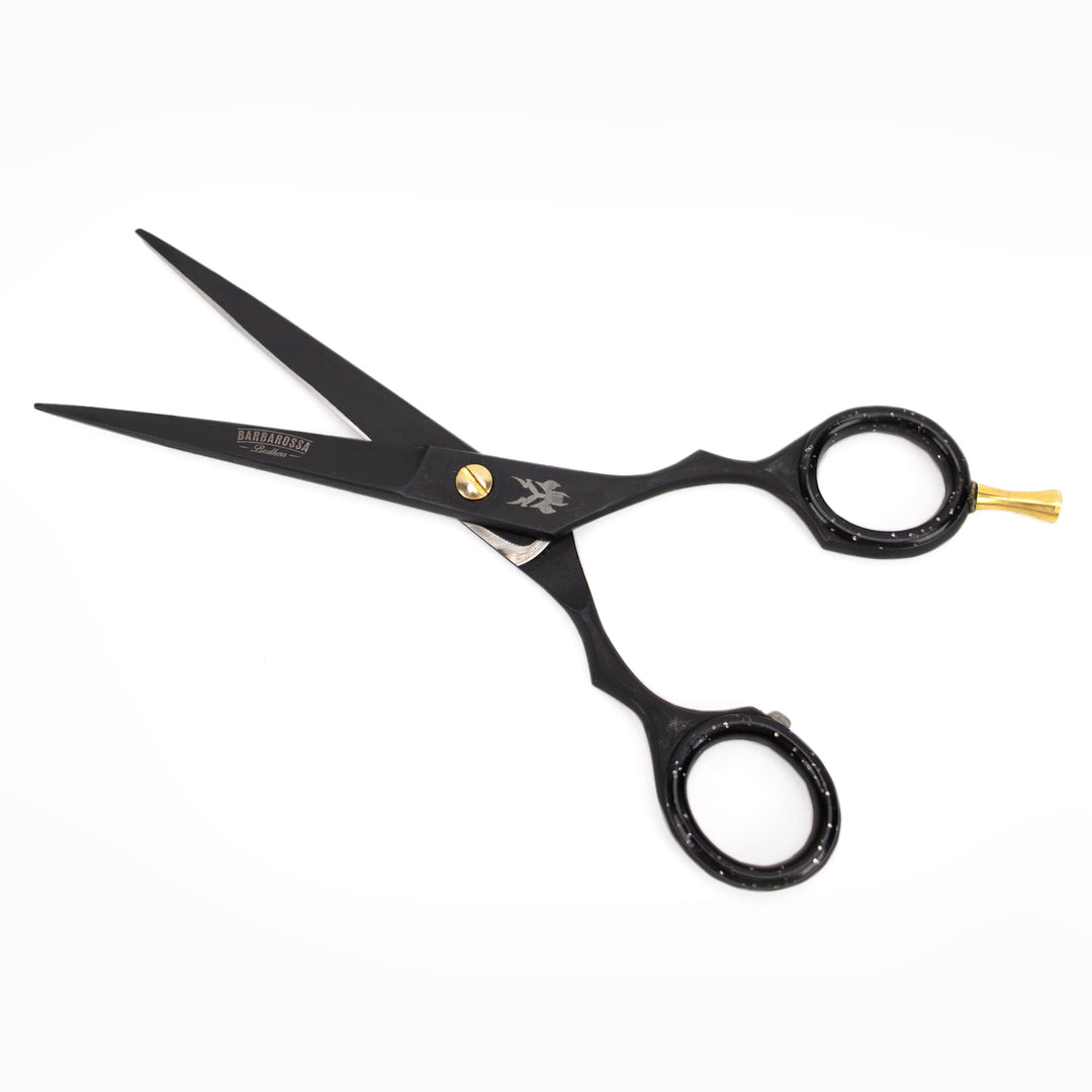 Japanese Steel 6" Matt Black & 24k Gold Cutting Scissors - Barbarossa Brothers