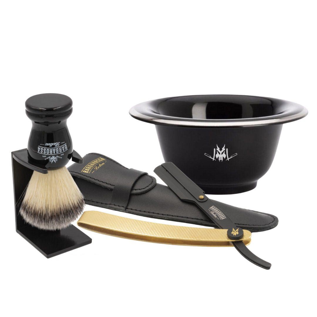 Men Shaving Gold Shavette Set Gift Kit Classic Cut shipping Throat Razor Shave Brush Drip