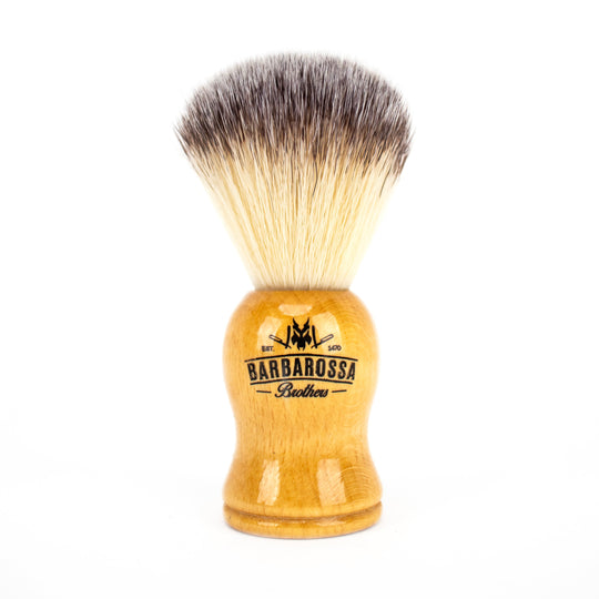 Wooden Synthetic Silvertip Shaving Brush in Brown - Barbarossa Brothers