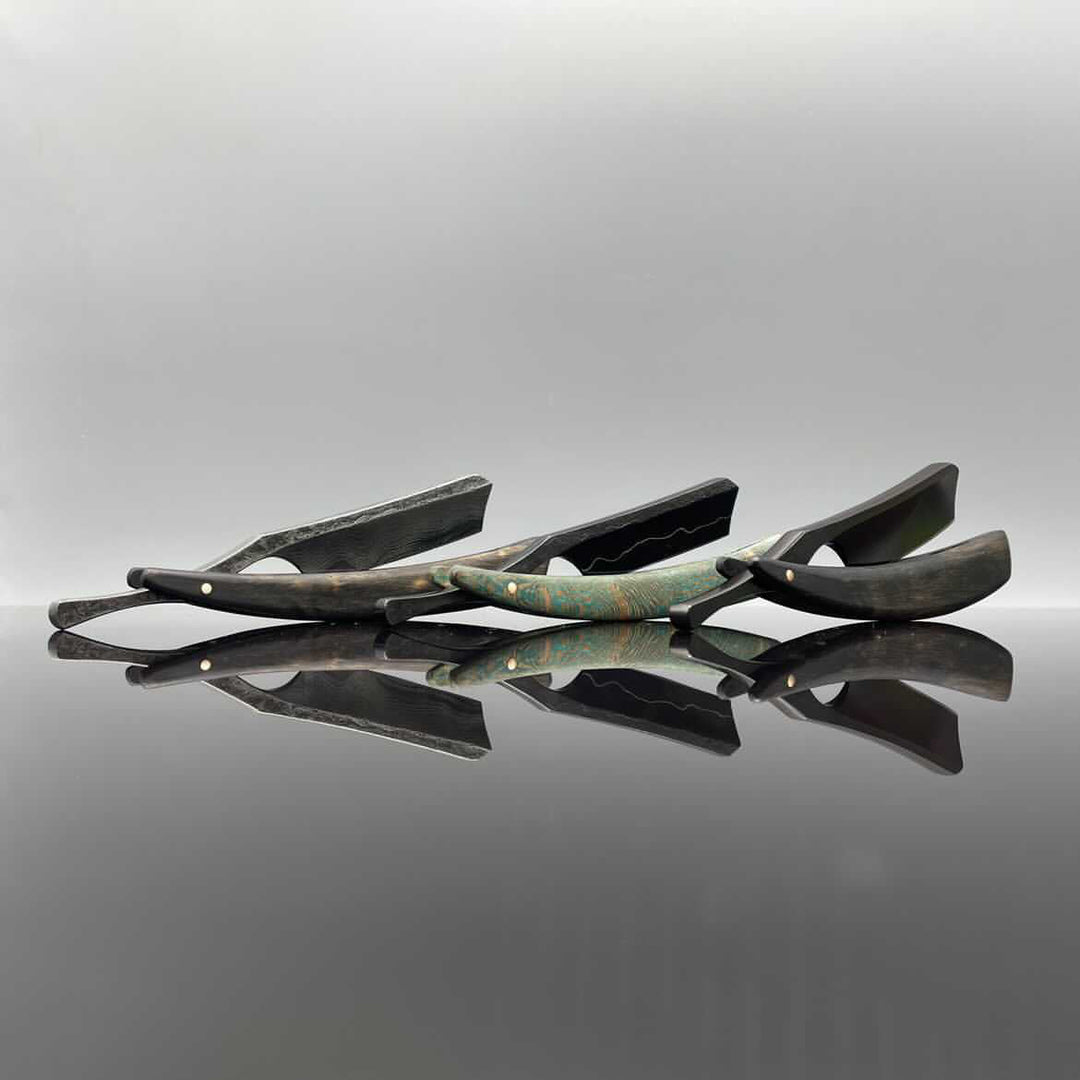 Carbon Steel & Ebony Straight Razor - Hunter Collection - 5/8" - Barbarossa Brothers