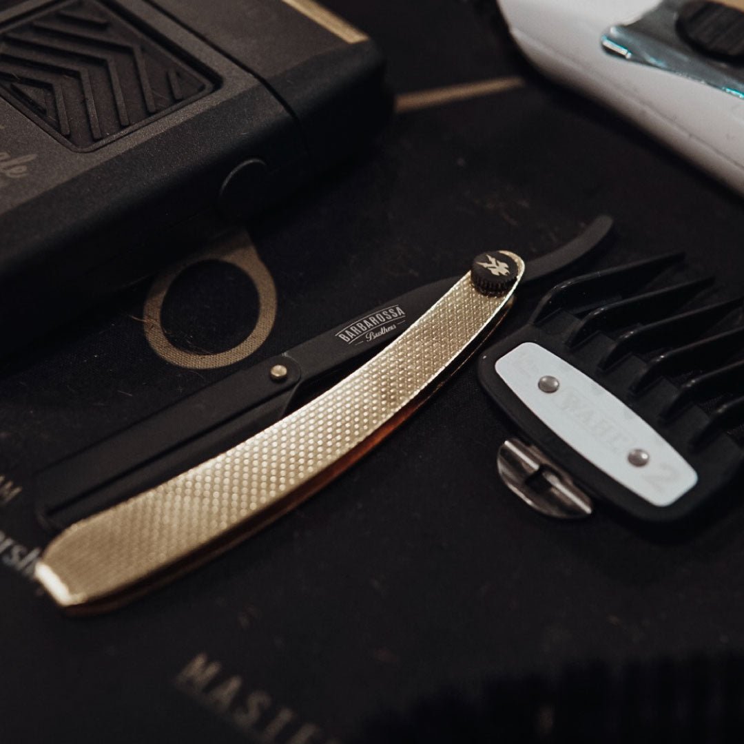 Gutted Razor Cut Throat Razor Set - Best Straight Razor - Barber Blade Razor in 24k ...