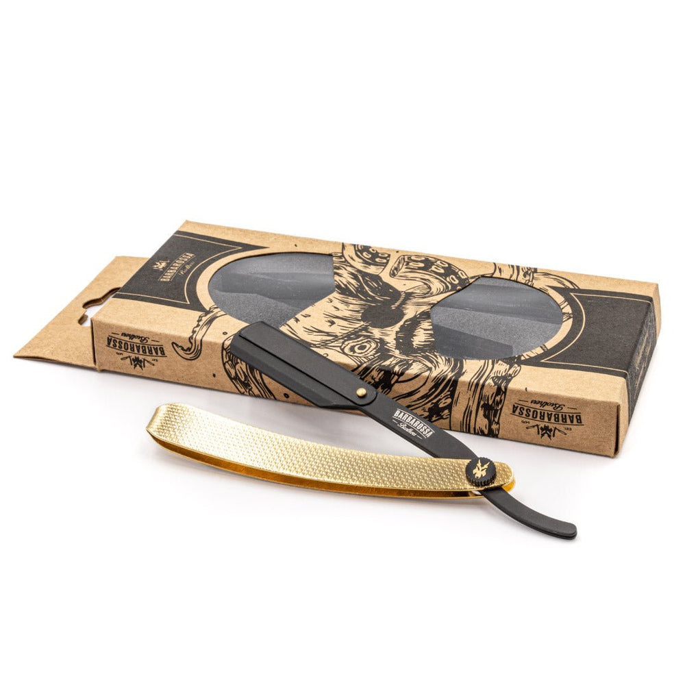 Cut Throat Razor - The Jolly Roger - 24k Gold Plated - Barbarossa Brothers