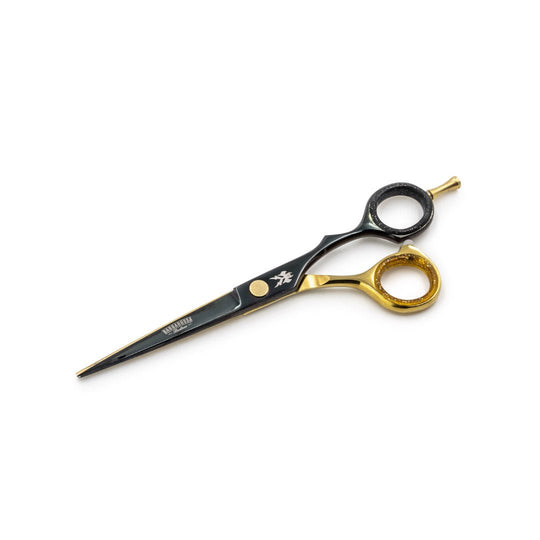 Japanese Steel 6" Cutting Scissors - Matt Black & 24k Gold Plated - Barbarossa Brothers