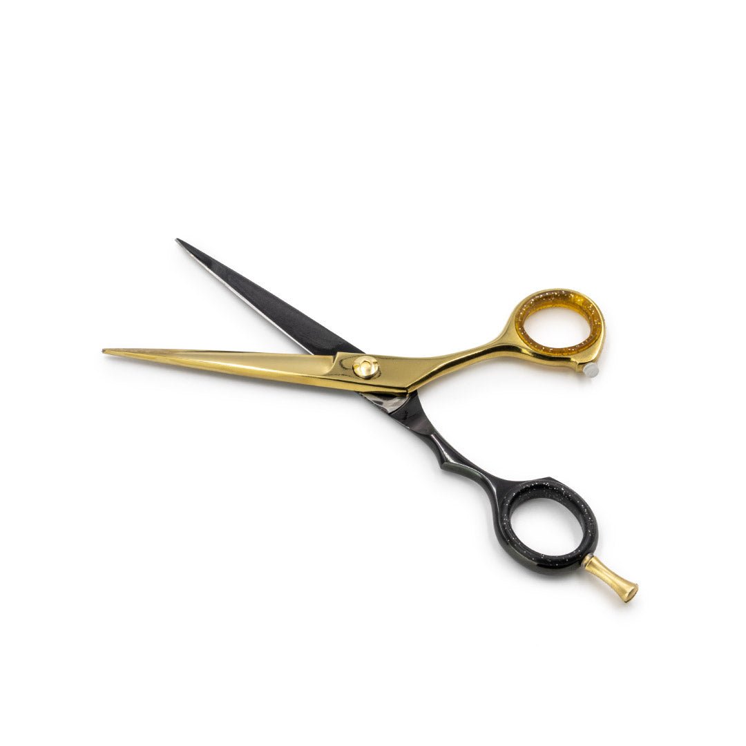 Japanese Steel 6" Cutting Scissors - Matt Black & 24k Gold Plated - Barbarossa Brothers