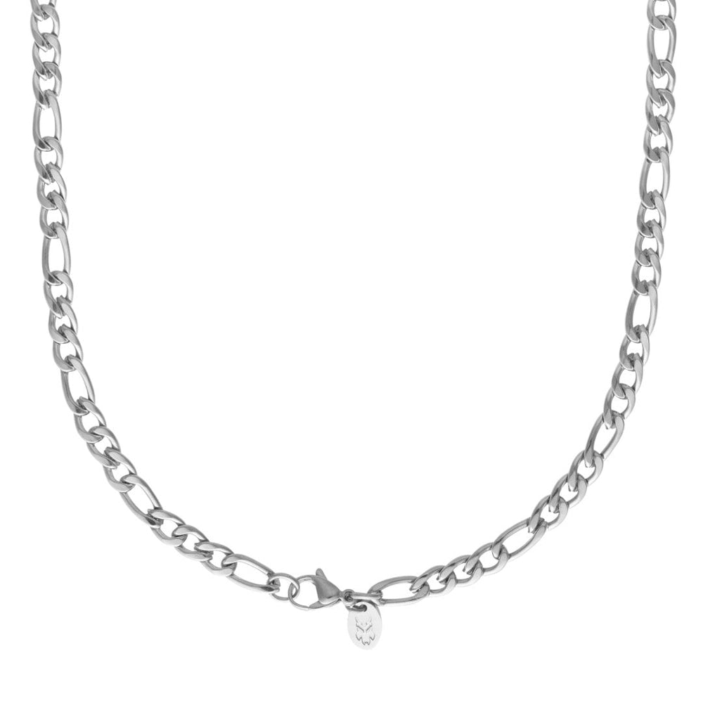 Men's Figaro Chain Necklace - 0.5cm x 50cm - Silver Plated - Barbarossa Brothers