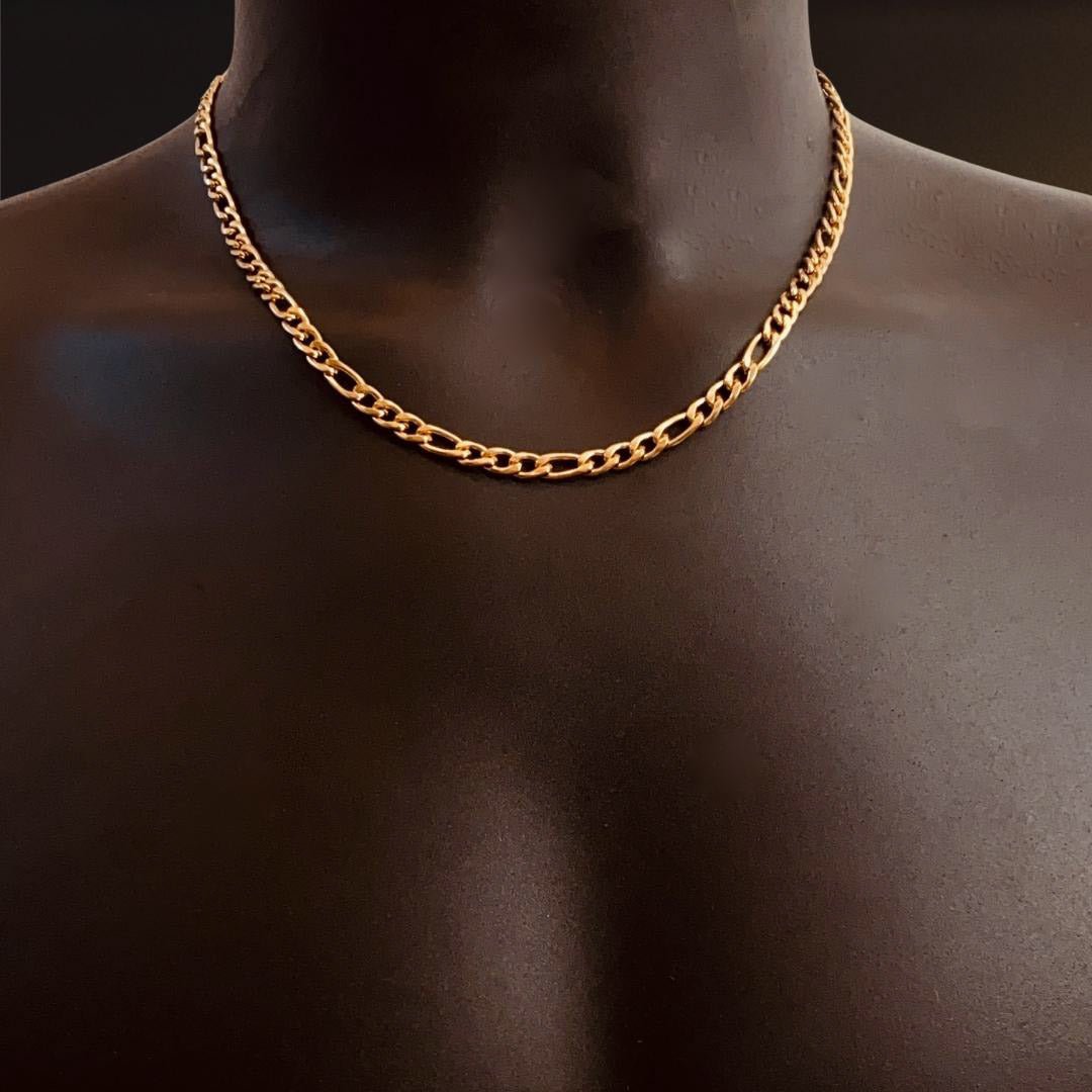 Men's Gold Plated Figaro Chain Necklace x 50cm1