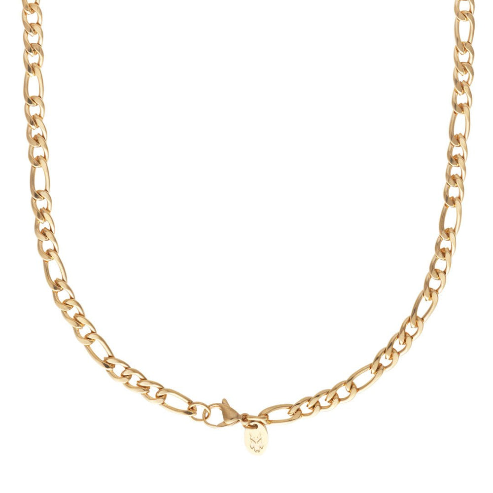 Men's Gold Plated Figaro Chain Necklace - 0.5cm x 50cm - Barbarossa Brothers