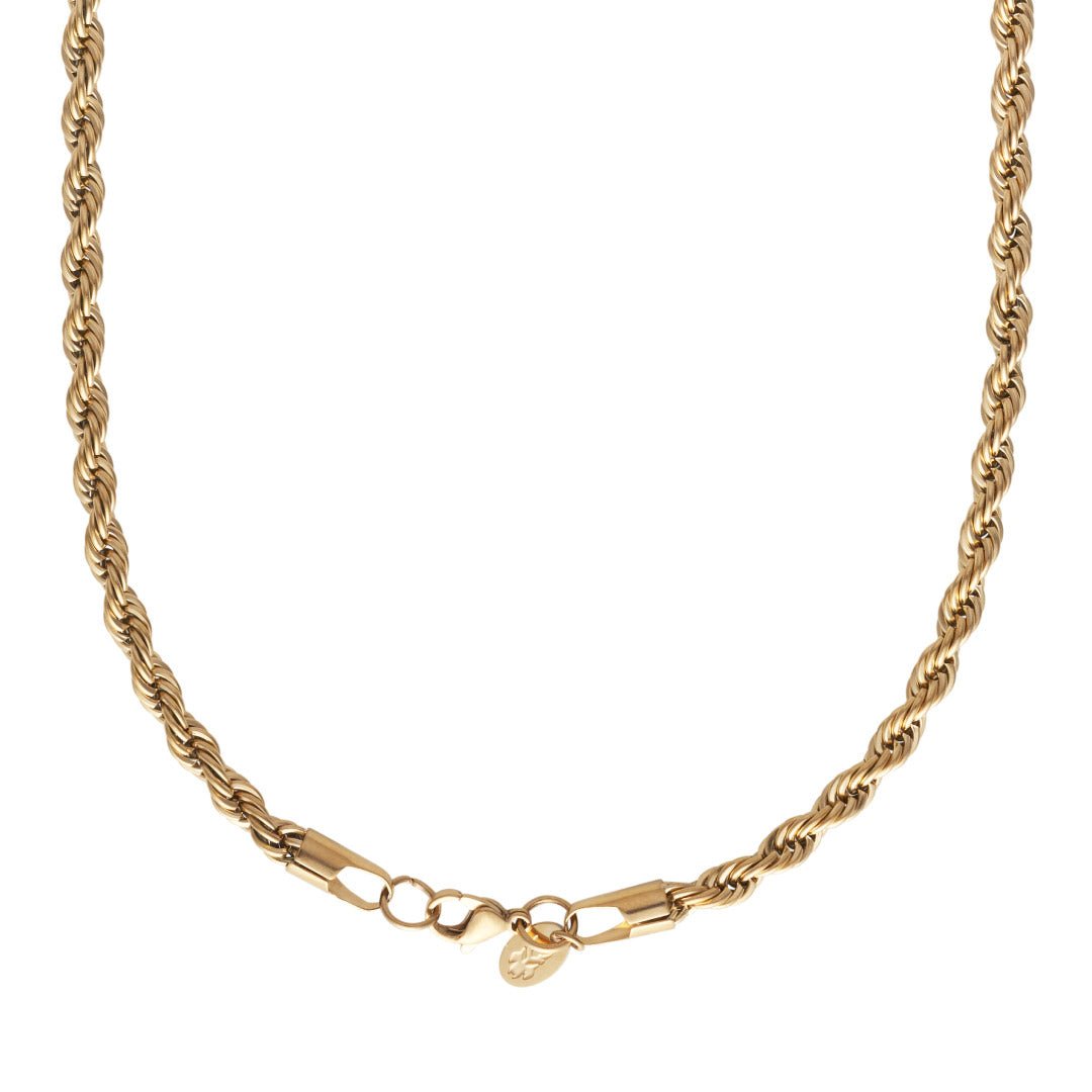 Men's Gold Plated Rope Chain Necklace - 0.5cm x 50cm - Barbarossa Brothers