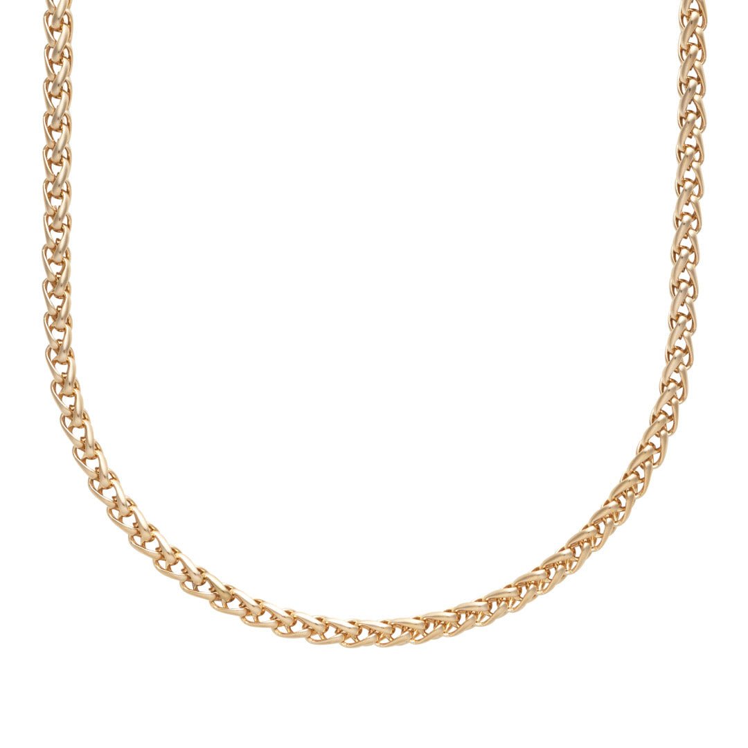 Men's Gold Plated Wheat Chain Necklace - 0.5cm x 50cm - Barbarossa Brothers
