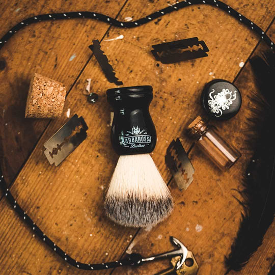 Premium Synthetic Silvertip Shaving Brush in Black - Barbarossa Brothers