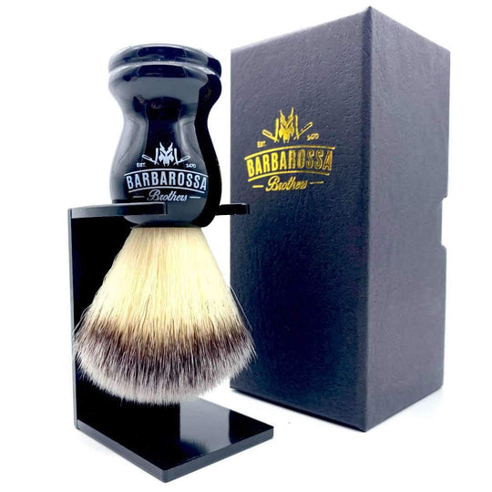 Premium Synthetic Silvertip Shaving Brush in Black - Barbarossa Brothers