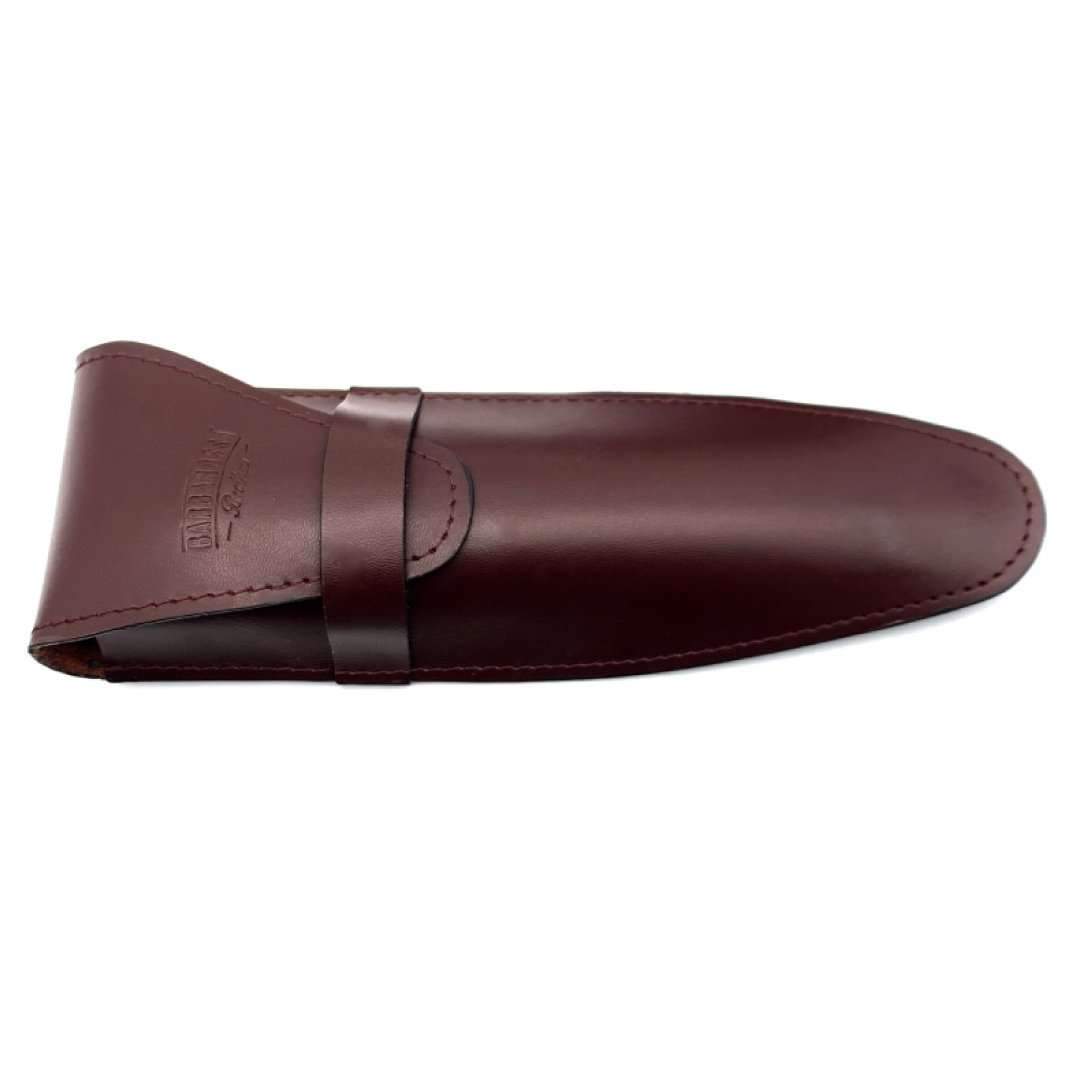 Burgundy Genuine Leather Razor Case for Large Cut Throat Razor Razors
